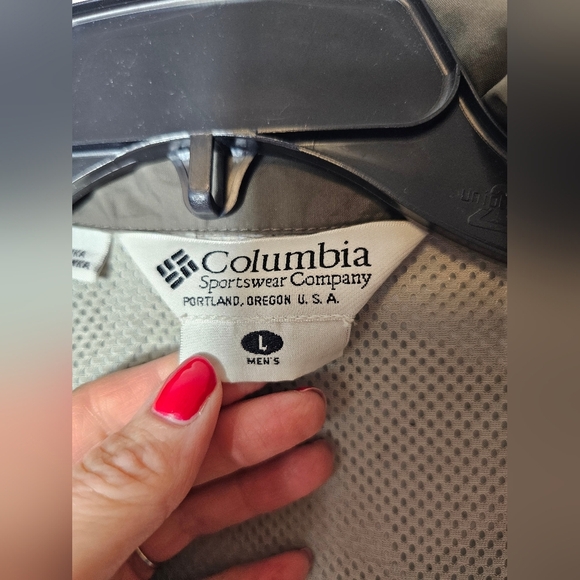 Columbia Greige and Gray Long Sleeve Windbreaker Jacket Men's Size Large - Picture 10 of 13